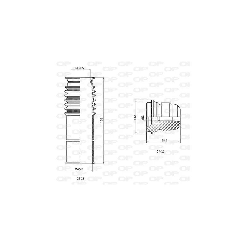 Kit de protection contre la poussière, amortisseur OPEN PARTS DCK5001.04
