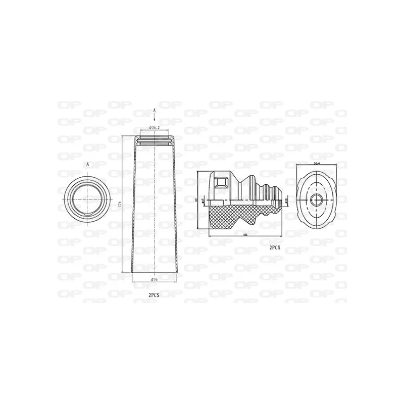 Kit de protection contre la poussière, amortisseur OPEN PARTS DCK5002.04