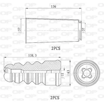 Kit de protection contre la poussière, amortisseur OPEN PARTS DCK5003.04