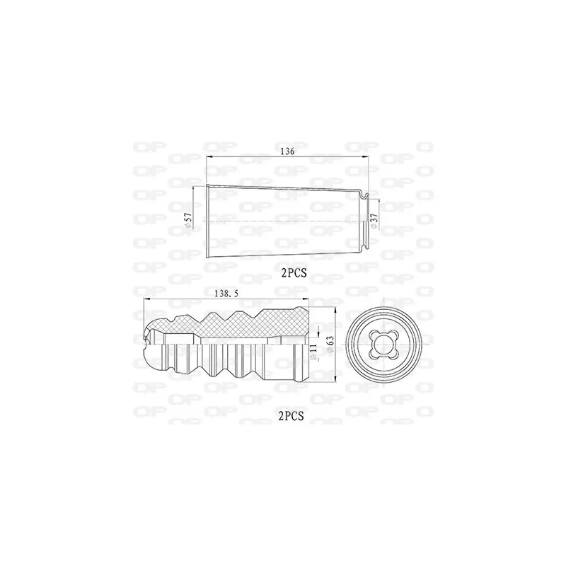 Kit de protection contre la poussière, amortisseur OPEN PARTS DCK5003.04