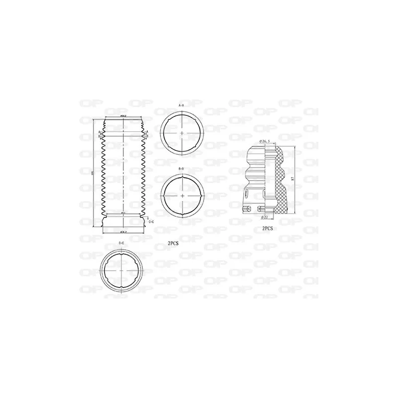 Kit de protection contre la poussière, amortisseur OPEN PARTS DCK5004.04