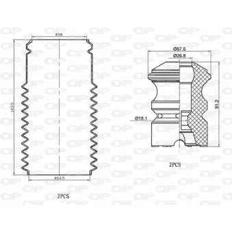 Kit de protection contre la poussière, amortisseur OPEN PARTS DCK5005.04