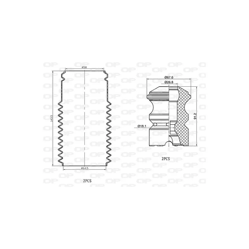 Kit de protection contre la poussière, amortisseur OPEN PARTS DCK5005.04