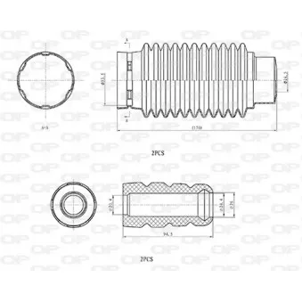 Kit de protection contre la poussière, amortisseur OPEN PARTS DCK5006.04