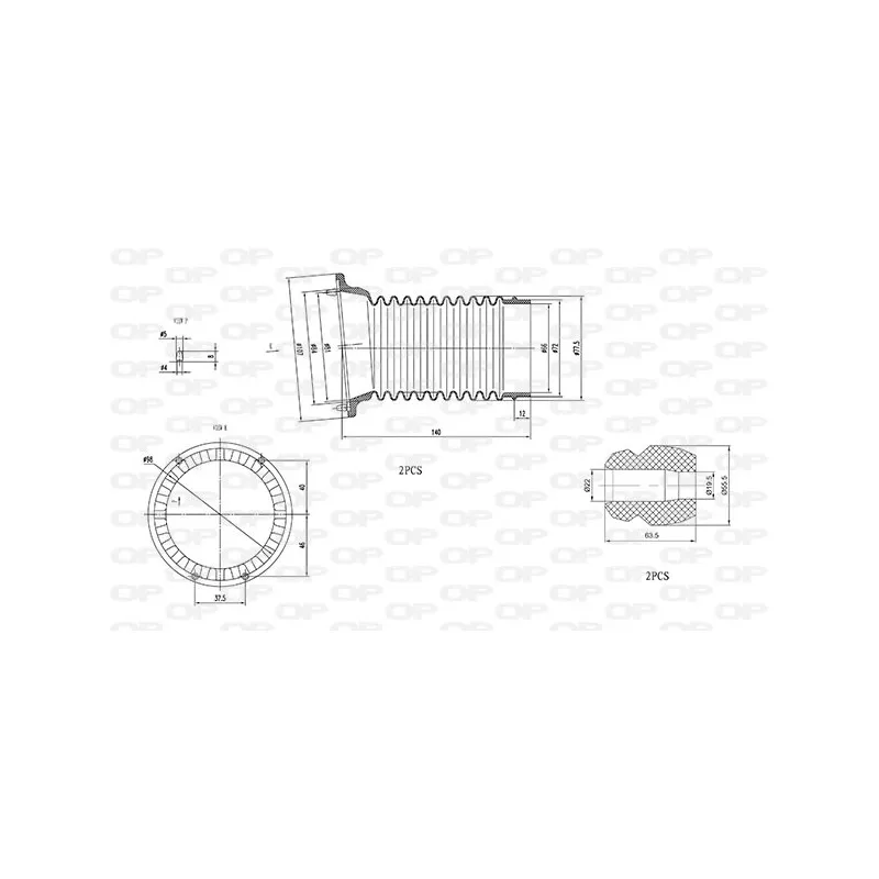 Kit de protection contre la poussière, amortisseur OPEN PARTS DCK5007.04
