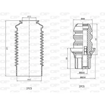 Kit de protection contre la poussière, amortisseur OPEN PARTS DCK5008.04
