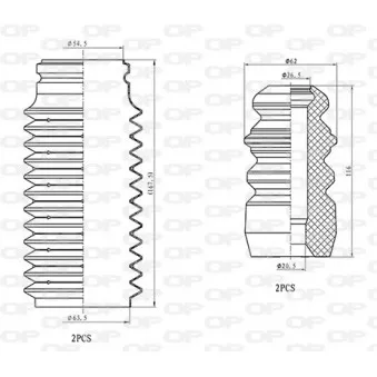 Kit de protection contre la poussière, amortisseur OPEN PARTS DCK5009.04