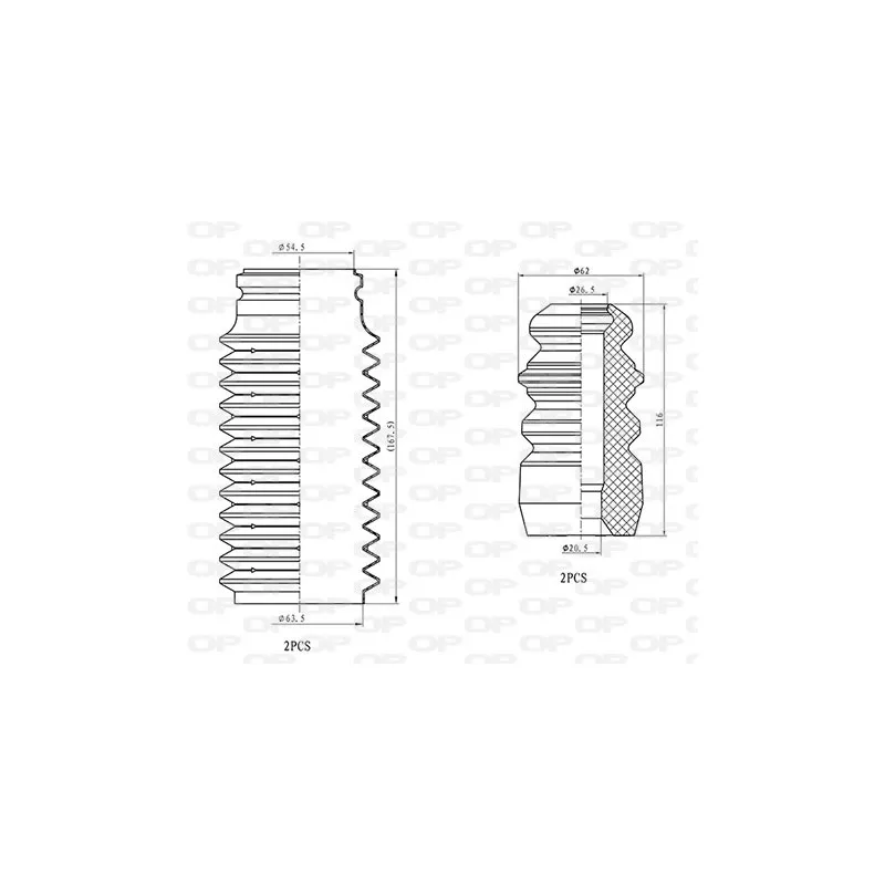Kit de protection contre la poussière, amortisseur OPEN PARTS DCK5009.04