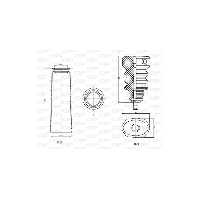 Kit de protection contre la poussière, amortisseur OPEN PARTS DCK5014.04