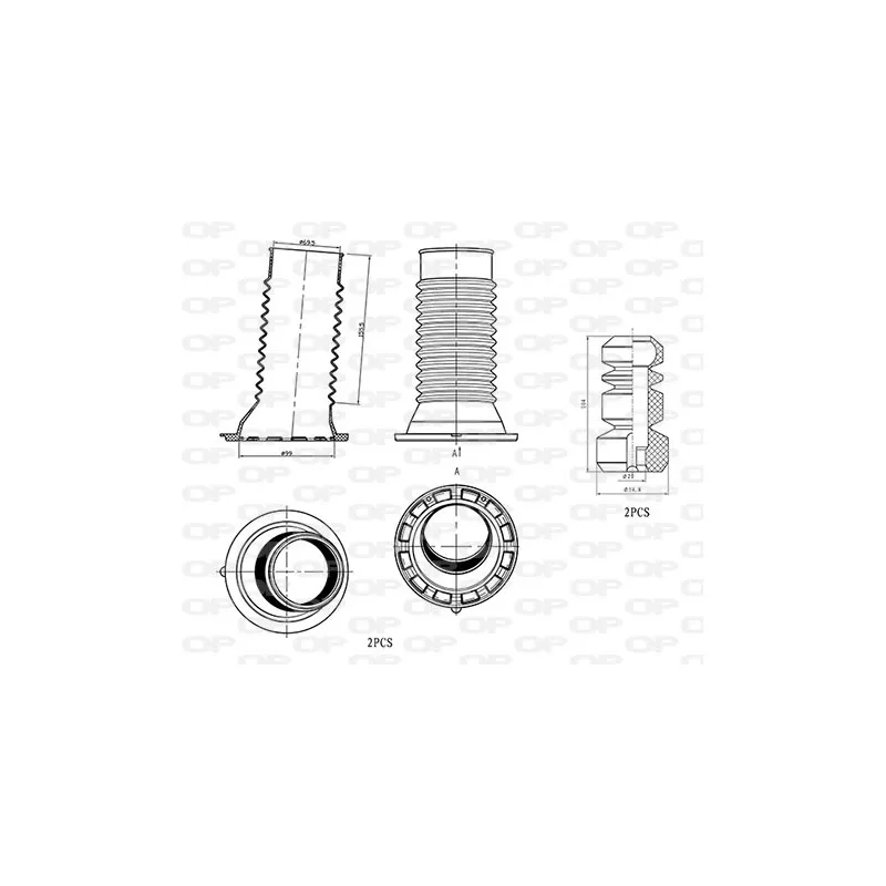 Kit de protection contre la poussière, amortisseur OPEN PARTS DCK5015.04