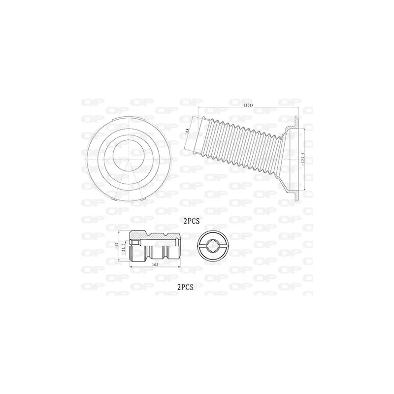 Kit de protection contre la poussière, amortisseur OPEN PARTS DCK5016.04