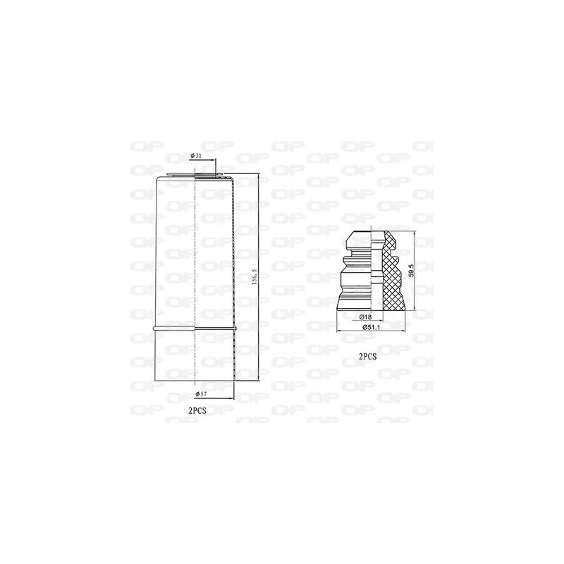 Kit de protection contre la poussière, amortisseur OPEN PARTS DCK5017.04