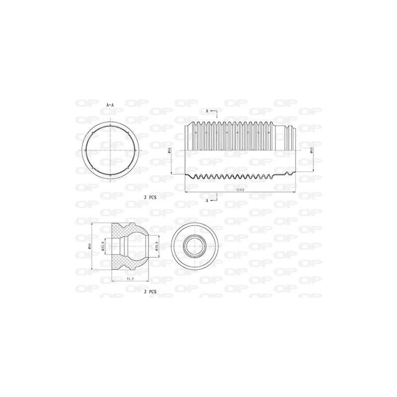 Kit de protection contre la poussière, amortisseur OPEN PARTS DCK5018.04