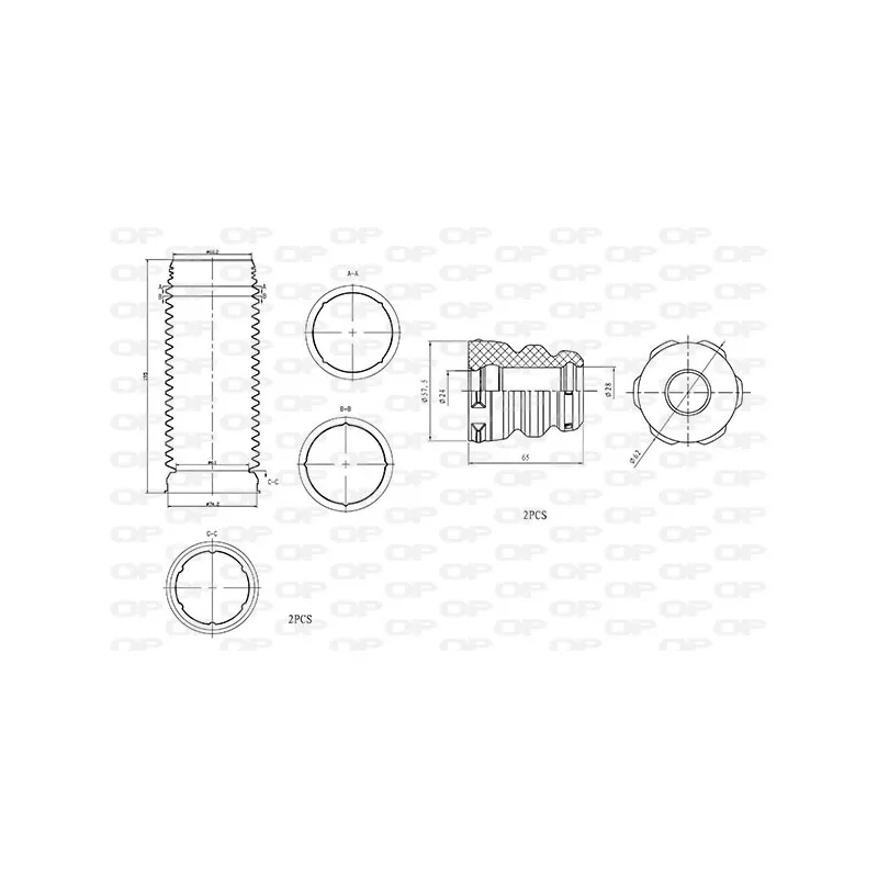 Kit de protection contre la poussière, amortisseur OPEN PARTS DCK5020.04