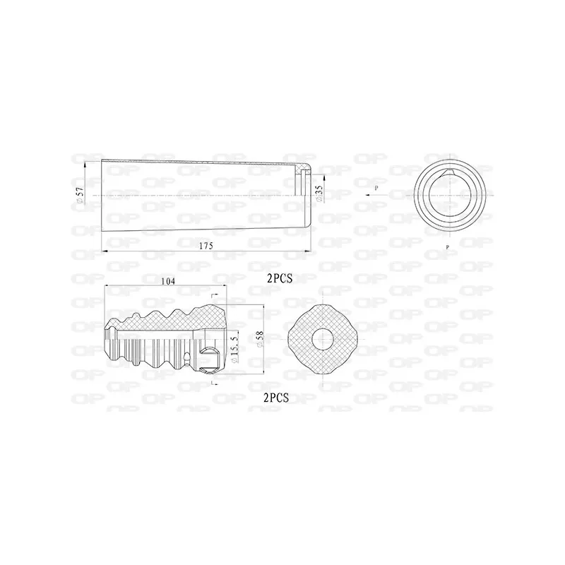 Kit de protection contre la poussière, amortisseur OPEN PARTS DCK5021.04