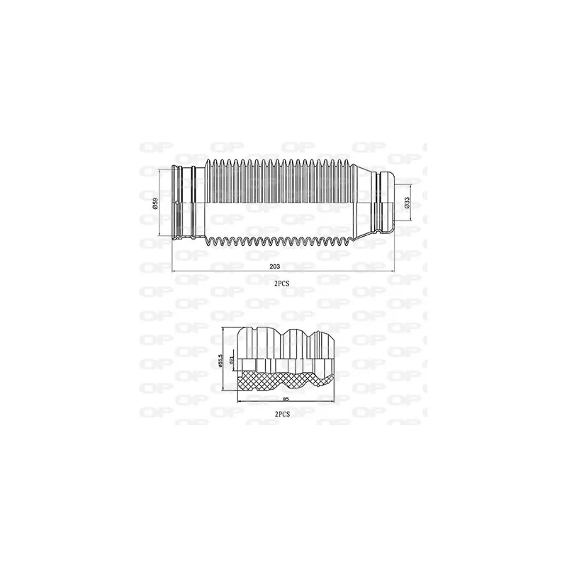 Kit de protection contre la poussière, amortisseur OPEN PARTS DCK5023.04