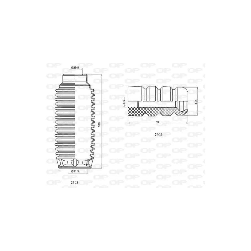 Kit de protection contre la poussière, amortisseur OPEN PARTS DCK5024.04