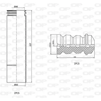 Kit de protection contre la poussière, amortisseur OPEN PARTS DCK5025.04