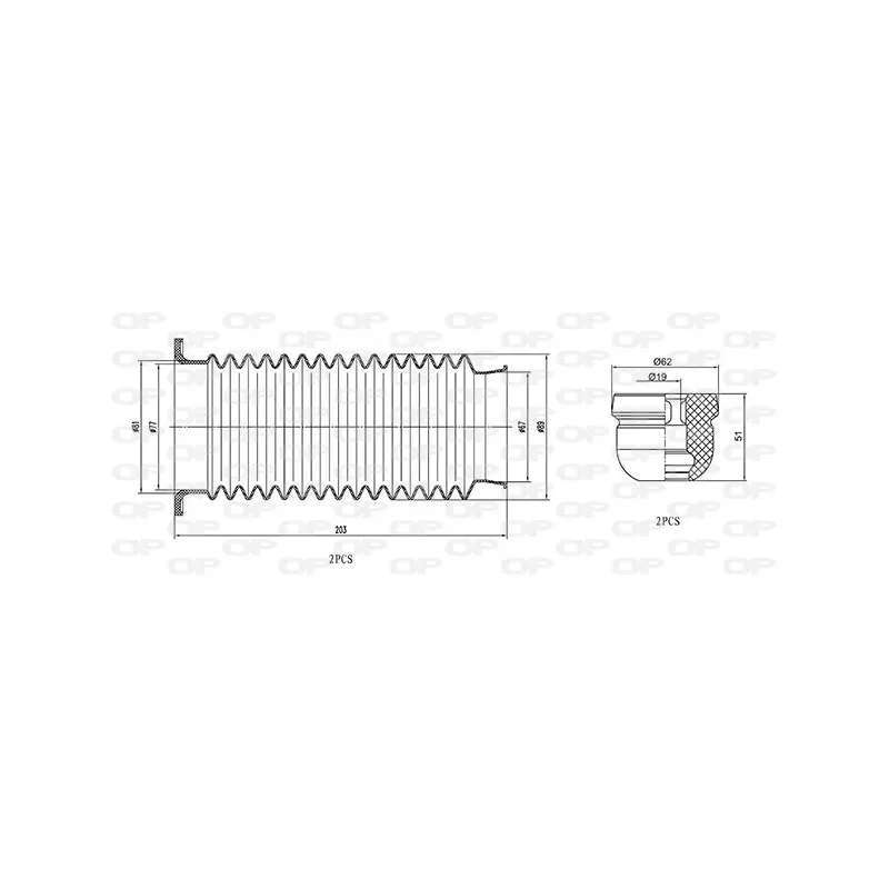 Kit de protection contre la poussière, amortisseur OPEN PARTS DCK5026.04