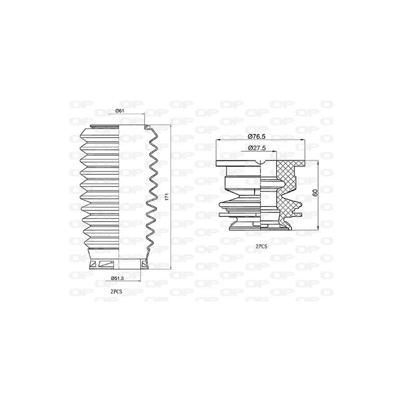 Kit de protection contre la poussière, amortisseur OPEN PARTS DCK5027.04