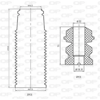 Kit de protection contre la poussière, amortisseur OPEN PARTS DCK5028.04