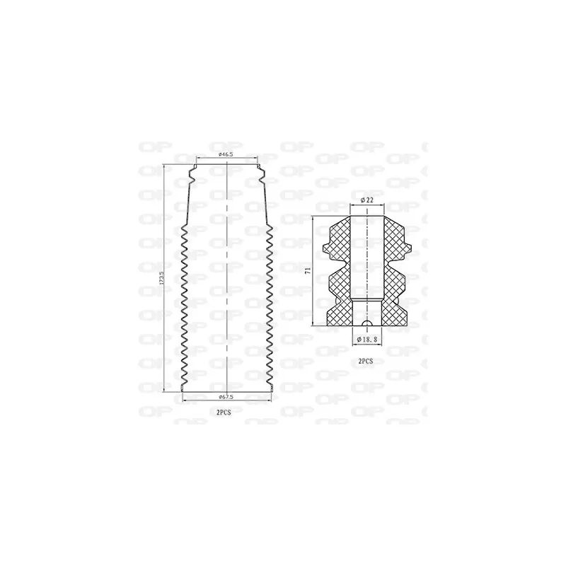 Kit de protection contre la poussière, amortisseur OPEN PARTS DCK5028.04