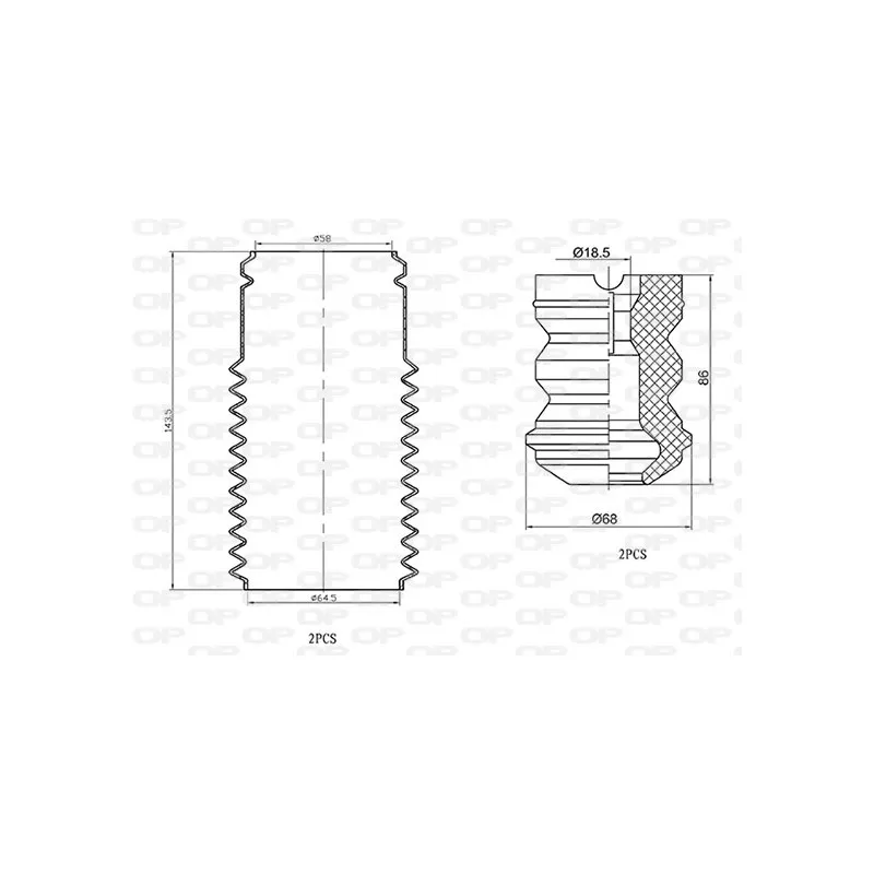 Kit de protection contre la poussière, amortisseur OPEN PARTS DCK5029.04