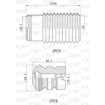 Kit de protection contre la poussière, amortisseur OPEN PARTS DCK5030.04
