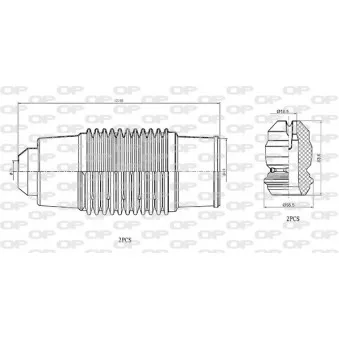 Kit de protection contre la poussière, amortisseur OPEN PARTS DCK5032.04