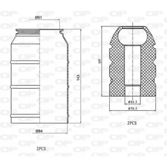 Kit de protection contre la poussière, amortisseur OPEN PARTS DCK5033.04