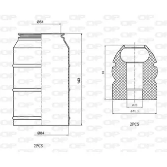 Kit de protection contre la poussière, amortisseur OPEN PARTS DCK5036.04