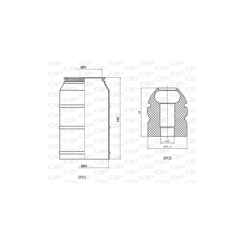 Kit de protection contre la poussière, amortisseur OPEN PARTS DCK5036.04