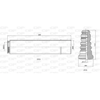 Kit de protection contre la poussière, amortisseur OPEN PARTS DCK5037.04