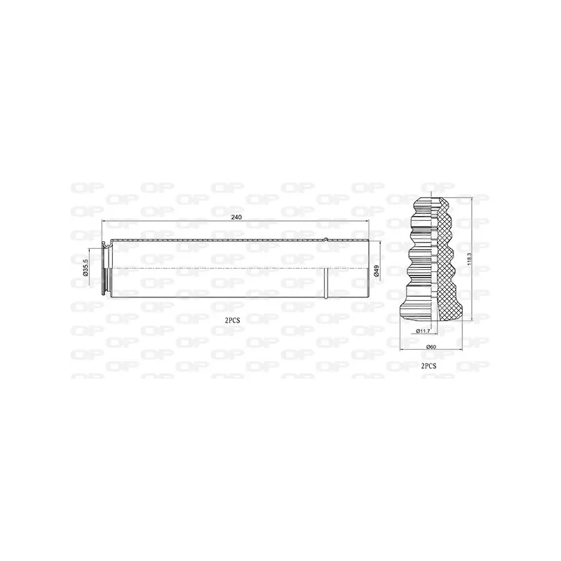 Kit de protection contre la poussière, amortisseur OPEN PARTS DCK5037.04