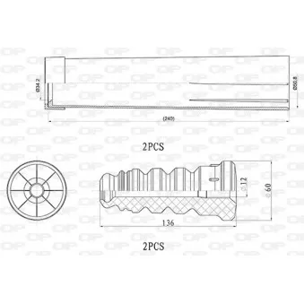 Kit de protection contre la poussière, amortisseur OPEN PARTS DCK5038.04