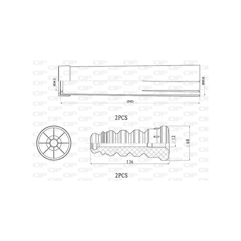 Kit de protection contre la poussière, amortisseur OPEN PARTS DCK5038.04
