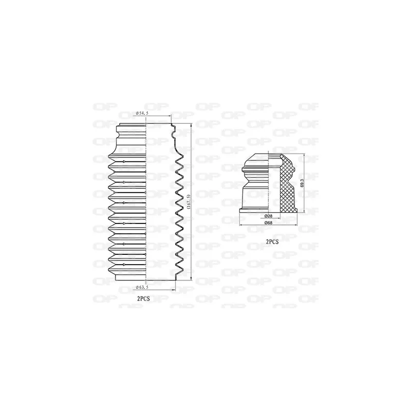 Kit de protection contre la poussière, amortisseur OPEN PARTS DCK5039.04