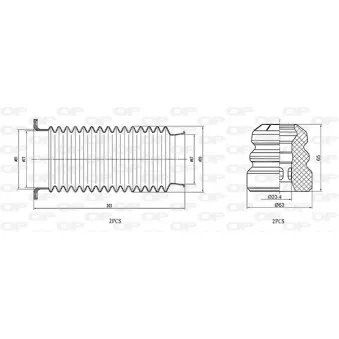 Kit de protection contre la poussière, amortisseur OPEN PARTS DCK5040.04