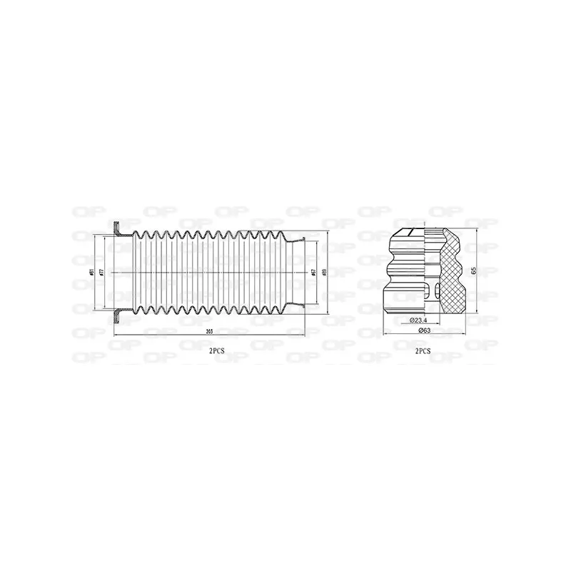 Kit de protection contre la poussière, amortisseur OPEN PARTS DCK5040.04