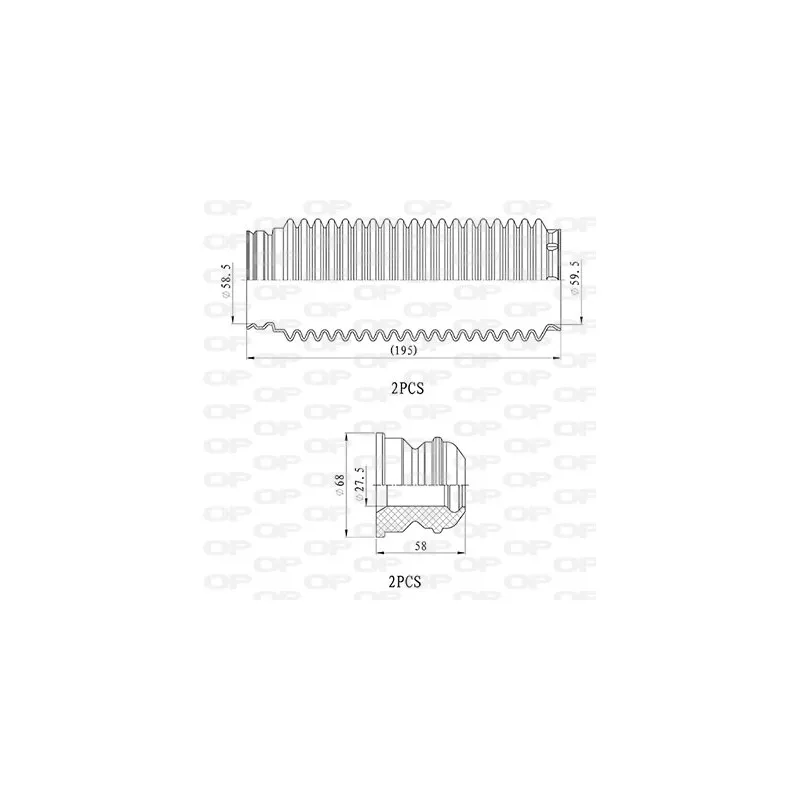 Kit de protection contre la poussière, amortisseur OPEN PARTS DCK5041.04