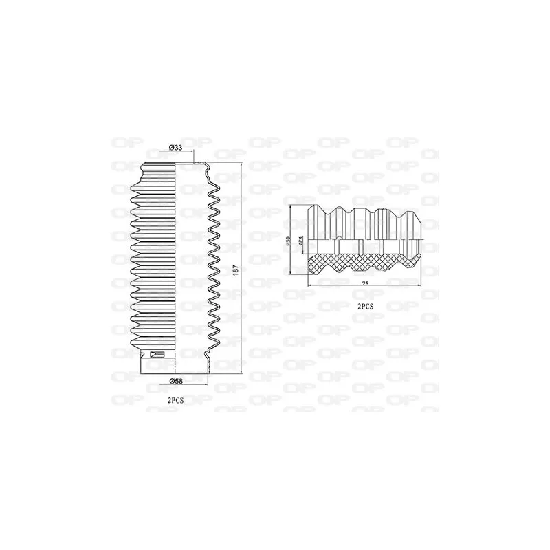 Kit de protection contre la poussière, amortisseur OPEN PARTS DCK5042.04