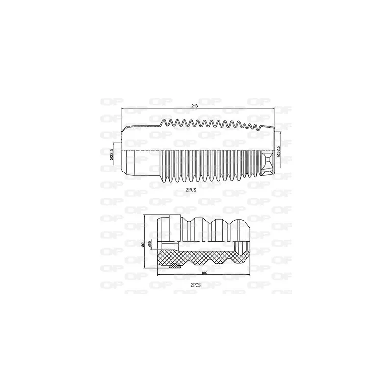 Kit de protection contre la poussière, amortisseur OPEN PARTS DCK5044.04