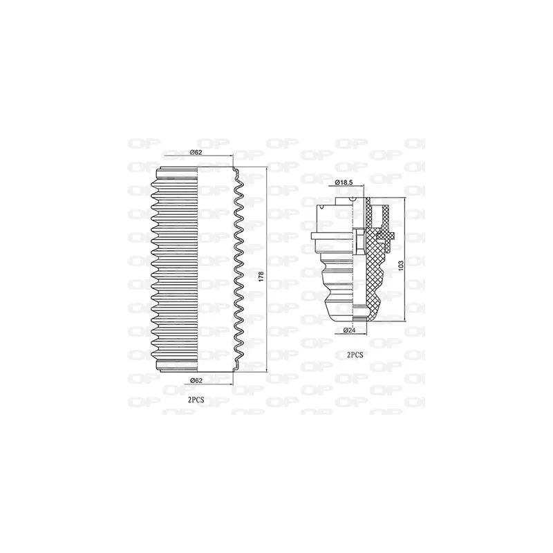 Kit de protection contre la poussière, amortisseur OPEN PARTS DCK5045.04