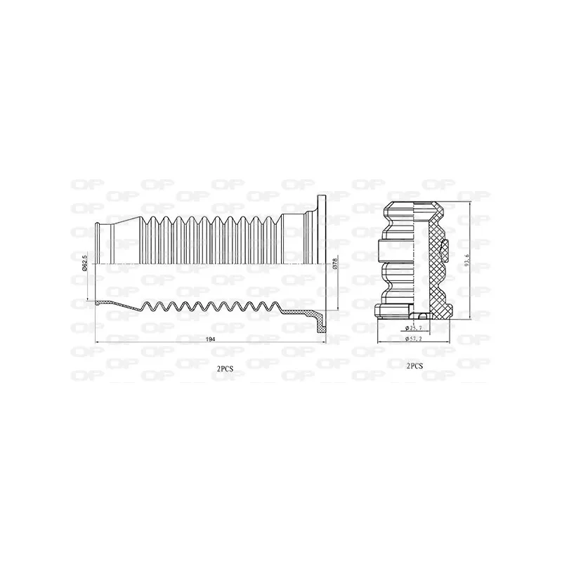 Kit de protection contre la poussière, amortisseur OPEN PARTS DCK5049.04