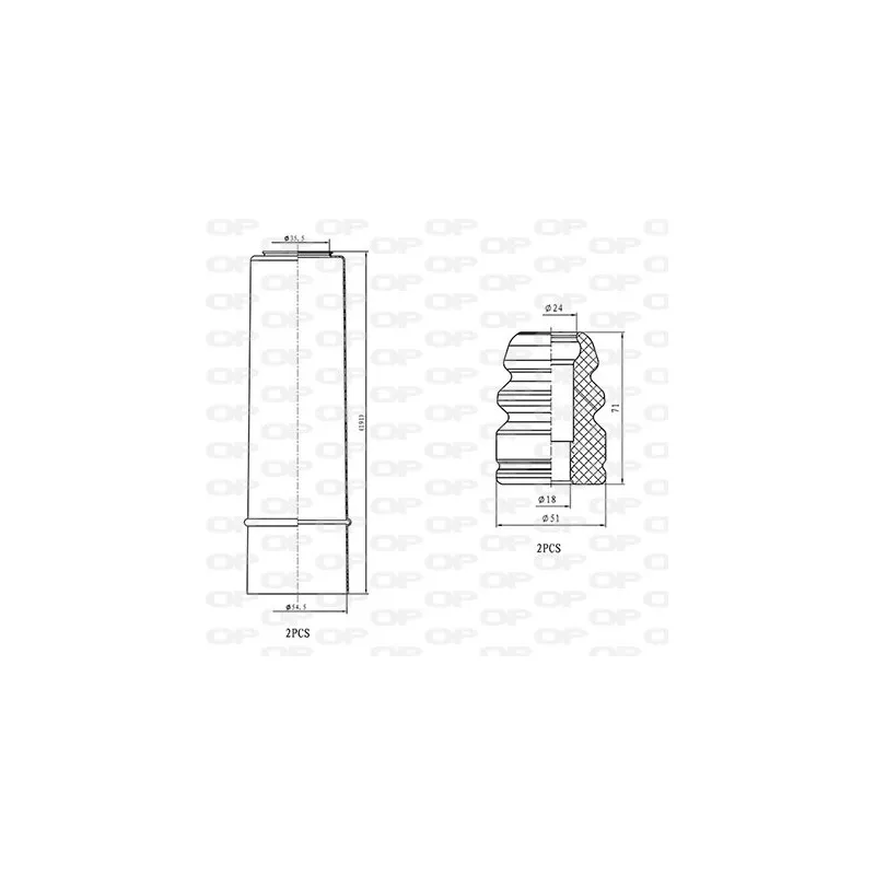 Kit de protection contre la poussière, amortisseur OPEN PARTS DCK5050.04