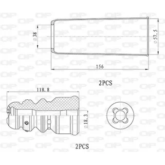 Kit de protection contre la poussière, amortisseur OPEN PARTS DCK5052.04