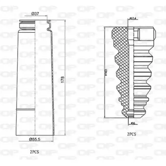 Kit de protection contre la poussière, amortisseur OPEN PARTS DCK5053.04