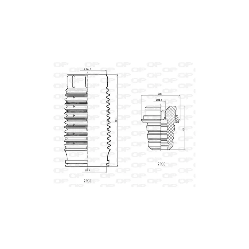 Kit de protection contre la poussière, amortisseur OPEN PARTS DCK5054.04