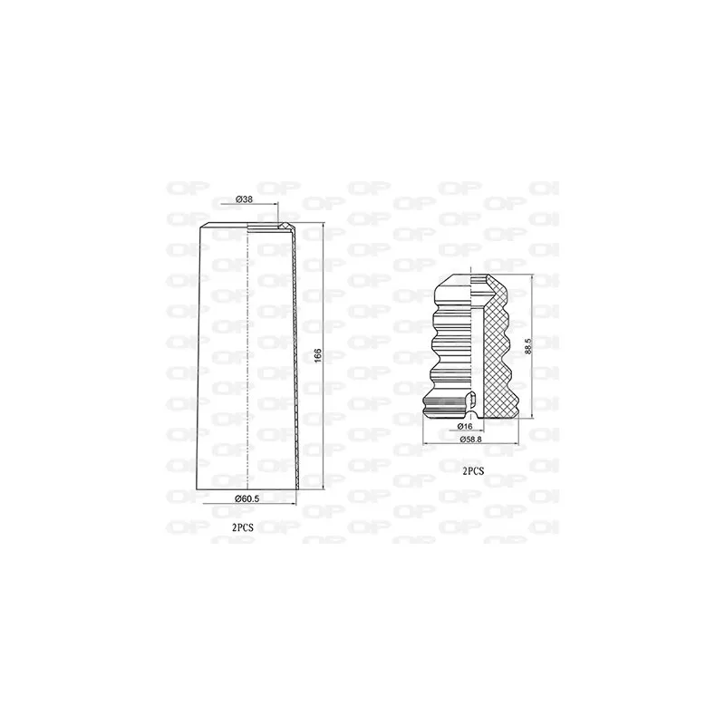 Kit de protection contre la poussière, amortisseur OPEN PARTS DCK5058.04