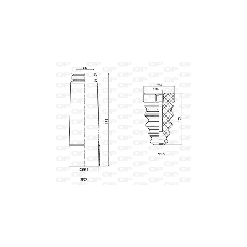 Kit de protection contre la poussière, amortisseur OPEN PARTS DCK5059.04